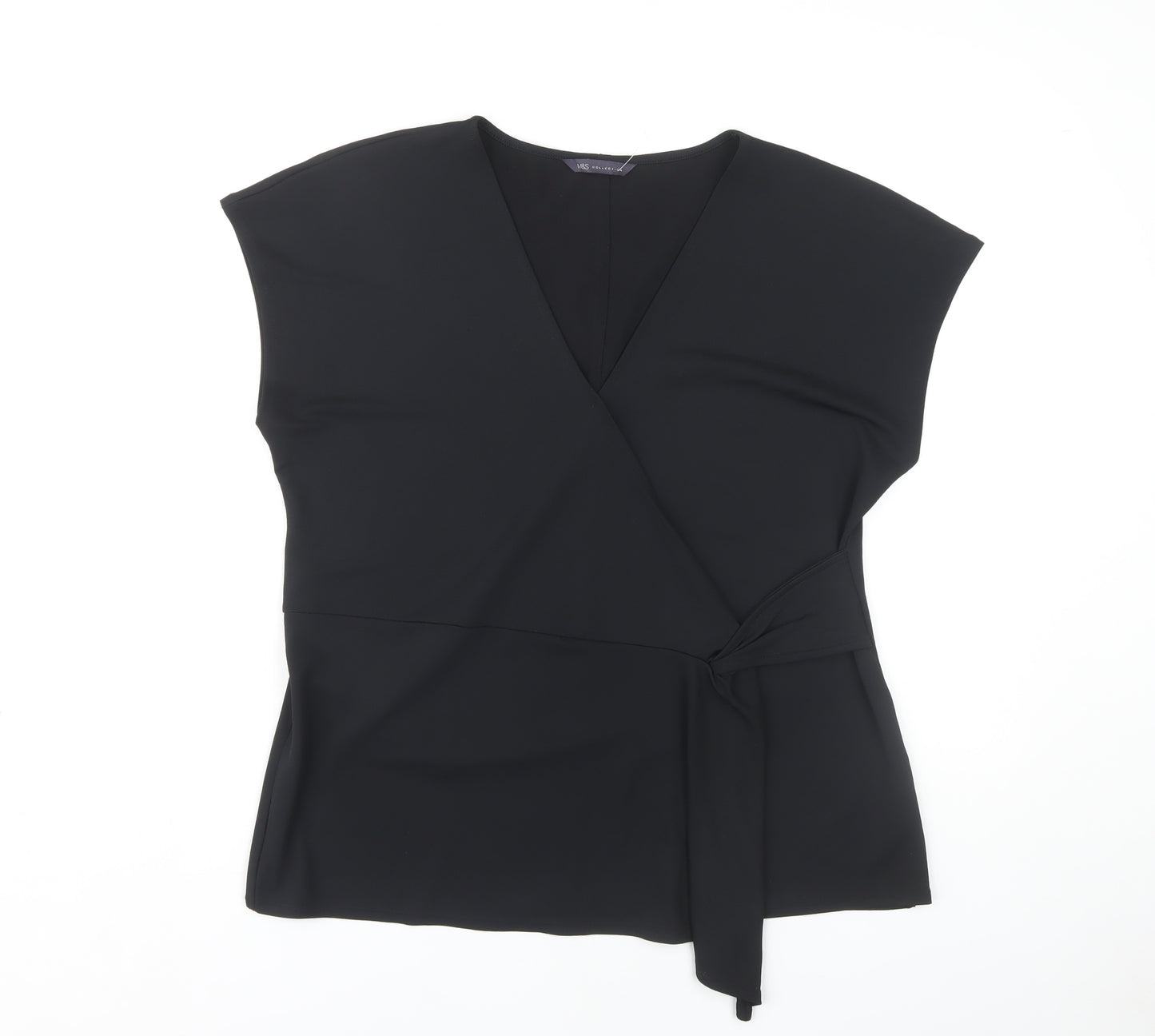 Marks and Spencer Women's Black Wrap Blouse UK 16