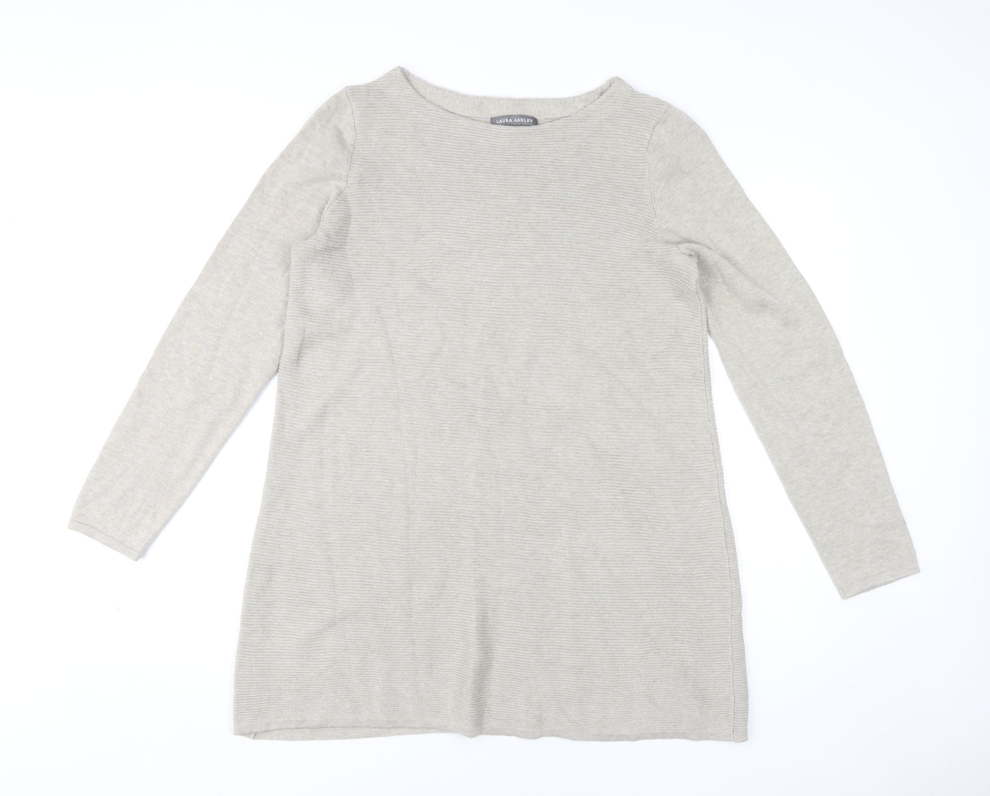 Laura Ashley Beige Long Sleeve Dress UK 14 Women