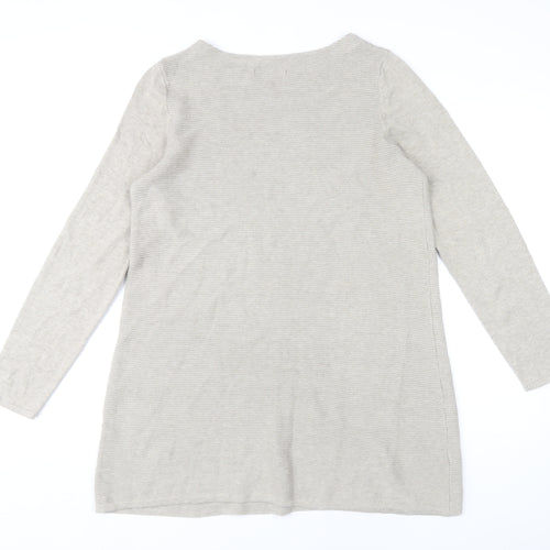 Laura Ashley Beige Long Sleeve Dress UK 14 Women