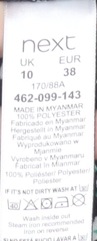 Next Women's Black Dress Size 10 Long Sleeve V-Neck