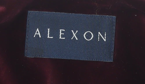 Alexon Women Burgundy Velvet Blazer Button Long Sleeve