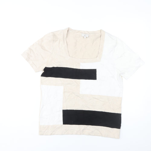 CC Women's Beige Geometric Knit Jumper L