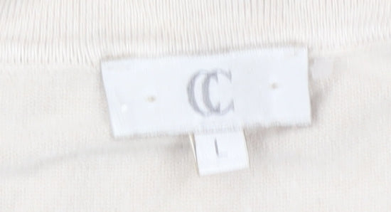 CC Women's Beige Geometric Knit Jumper L