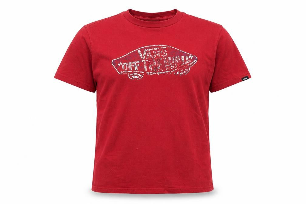 Front view of Vans Red unisex t-shirt, m, casual short sleeve