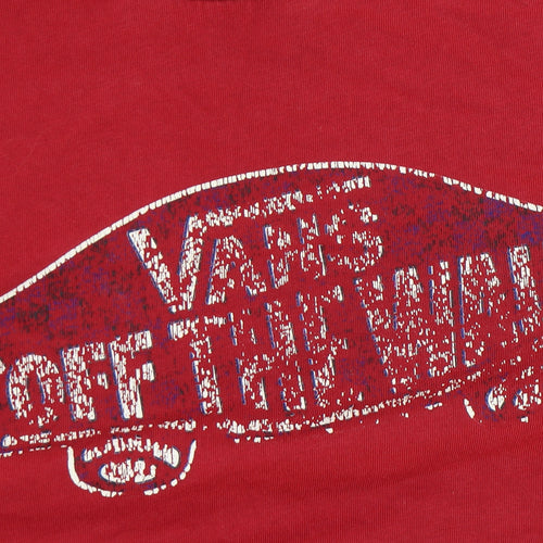 Vans Red Unisex T-Shirt, M, Casual Short Sleeve