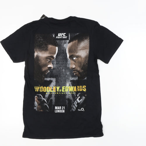 UFC Men's Black Cotton Graphic T-Shirt - Small