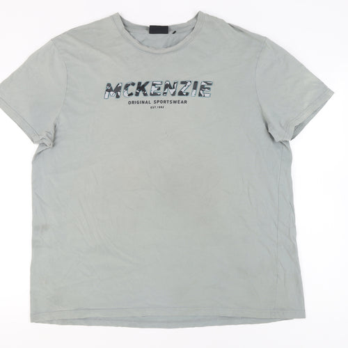 McKenzie Men's Grey Graphic T-Shirt 2XL