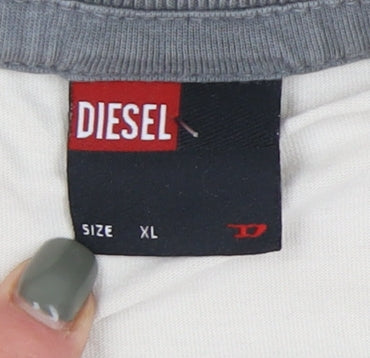 Diesel Men's Beige Space Graphic XL T-Shirt