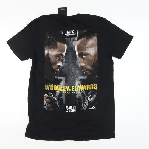 UFC Men's Black T-Shirt, Size M, Sports Graphic, New
