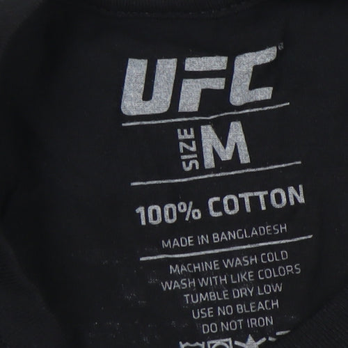 UFC Men's Black T-Shirt, Size M, Sports Graphic, New