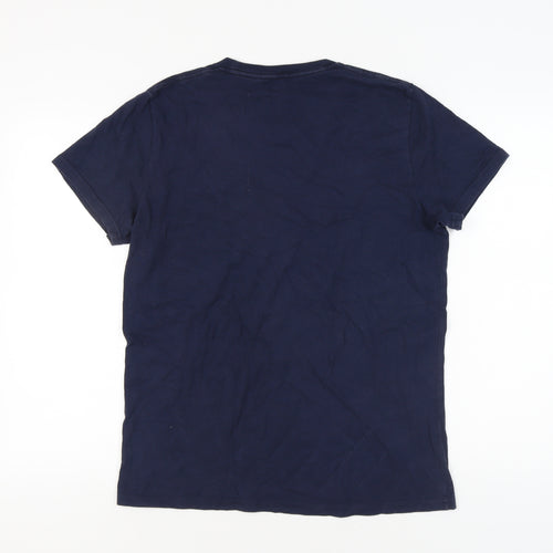 Hollister Men’s Blue Crew Neck T-Shirt - Size S