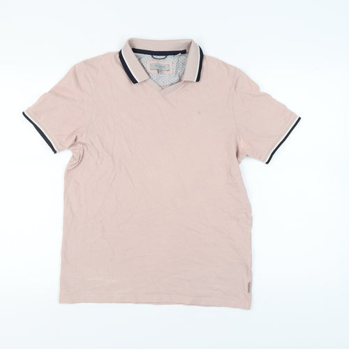 Ted Baker Women's Pink Polo Shirt, Size 12, 100% Cotton