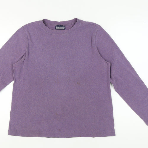 Lands' End Women's Purple Long Sleeve Cotton Top