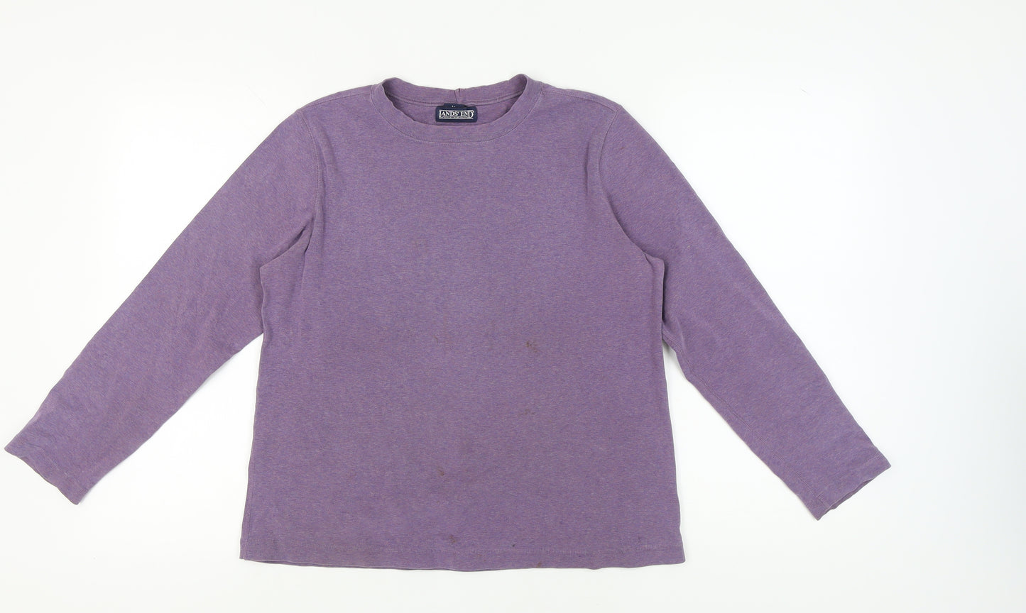 Lands' End Women's Purple Long Sleeve Cotton Top