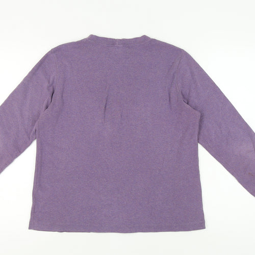 Lands' End Women's Purple Long Sleeve Cotton Top