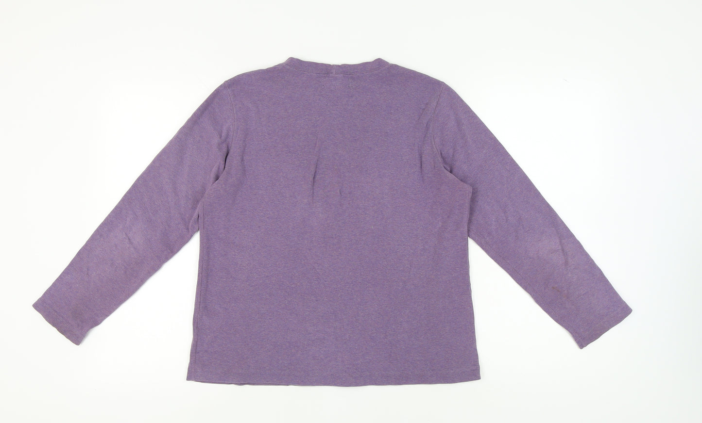 Lands' End Women's Purple Long Sleeve Cotton Top