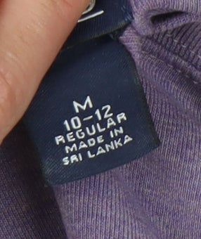 Lands' End Women's Purple Long Sleeve Cotton Top