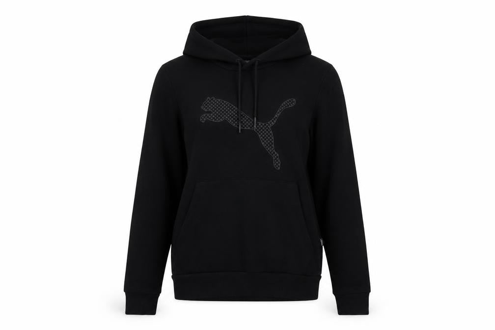 Front view of Puma Black unisex xs hoodie - pullover with logo