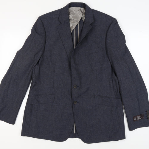 Jaeger Men's Blue Tailored Blazer, Size 44L Formal