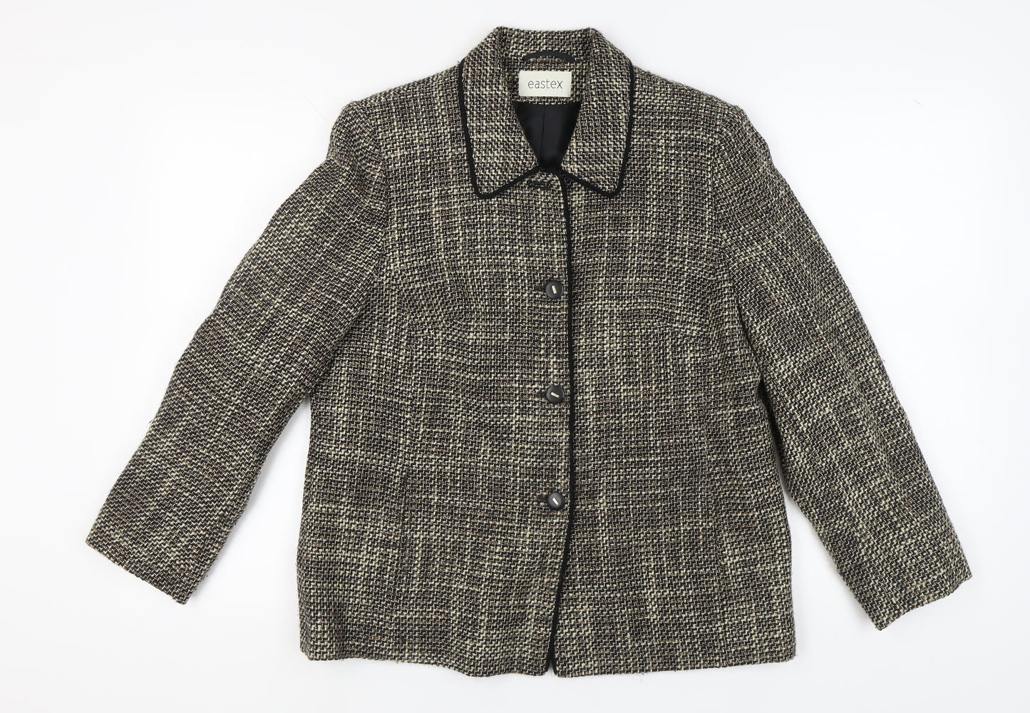 Eastex Women's Brown Check Blazer UK 14 Classic
