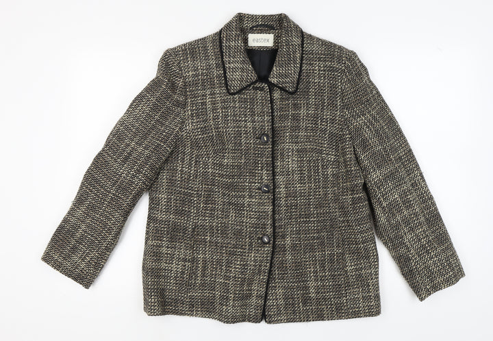 Eastex Women's Brown Check Blazer UK 14 Classic