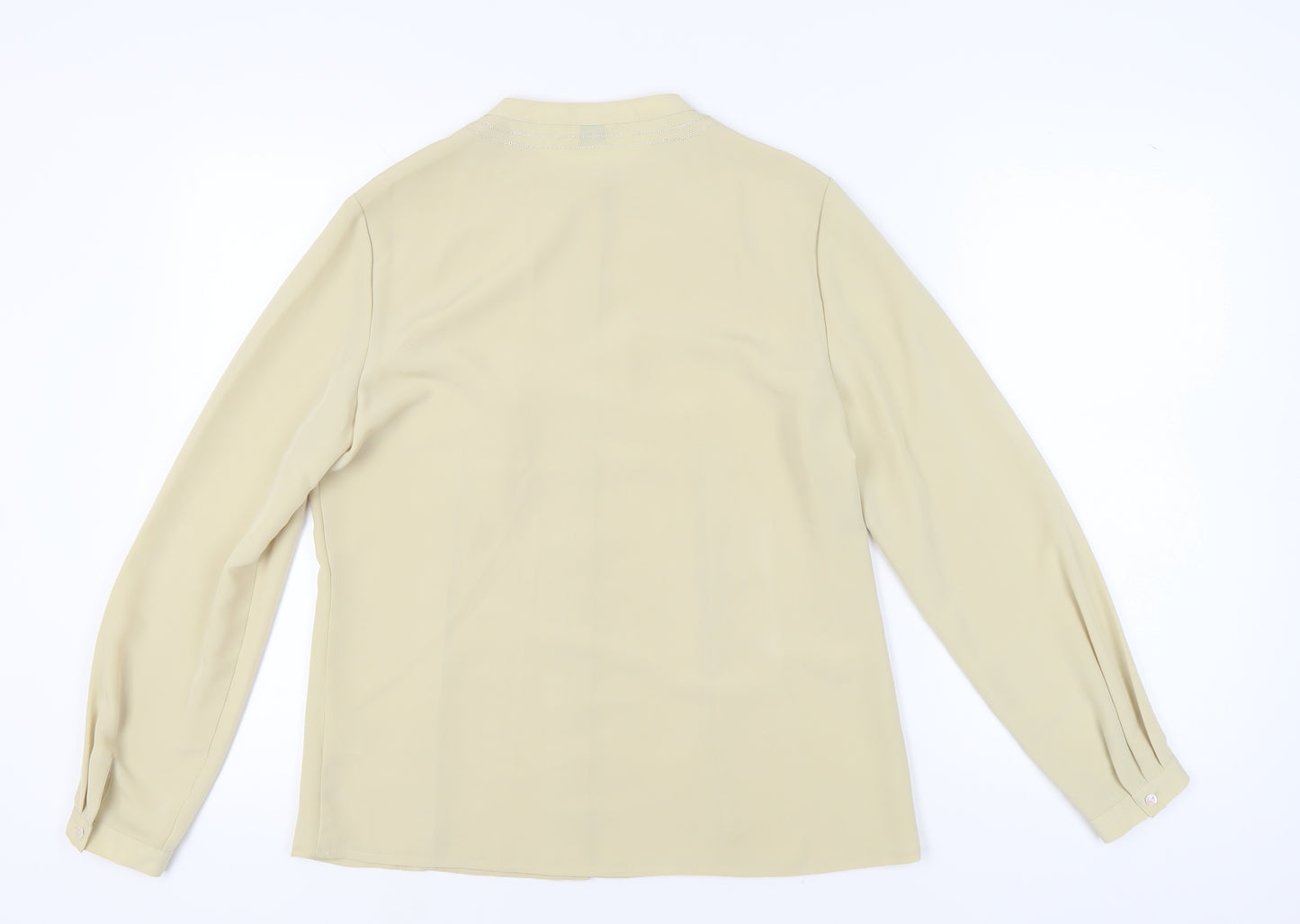 Viyella Women's Beige Long Sleeve Blouse UK 12