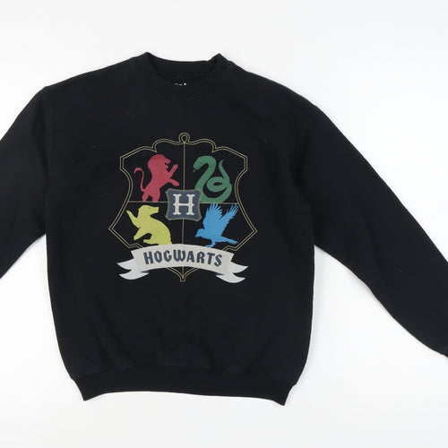 Harry Potter Unisex Kids Black Hogwarts Graphic Sweatshirt L