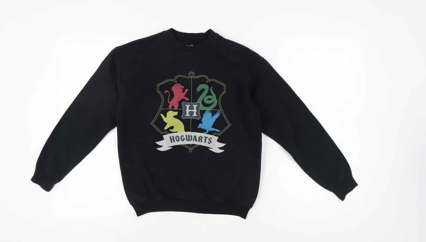 Harry Potter Unisex Kids Black Hogwarts Graphic Sweatshirt L