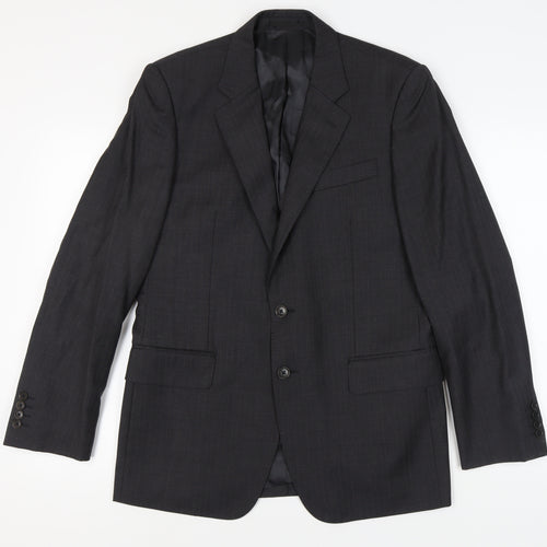 Jaeger Men's Black Wool Blazer 40R Regular Fit
