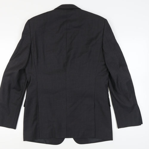 Jaeger Men's Black Wool Blazer 40R Regular Fit