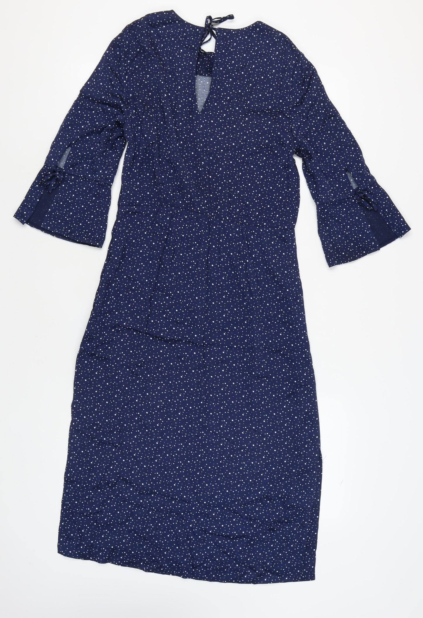 Jigsaw Women's Blue Polka Dot Midi Shift Dress Size 10