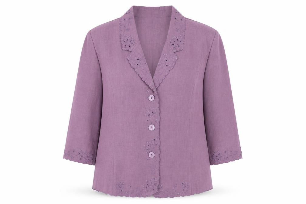 Front view of Eastex Women's Purple Suit Jacket, size 20