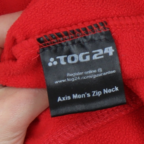 TOG24 Men's Red Fleece 1/2 Zip Sweatshirt M