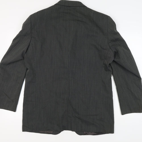 Kenzo Men's Grey Striped Suit Jacket UK 44, Classic Formalwear