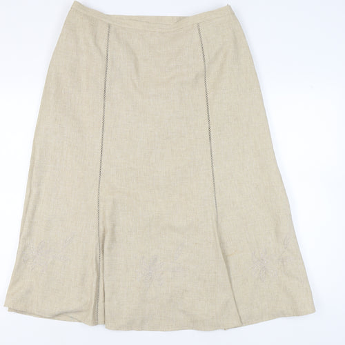 Eastex Women's Beige Midi Skirt Size 18 Polyester