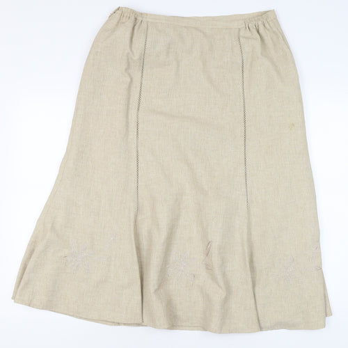 Eastex Women's Beige Midi Skirt Size 18 Polyester