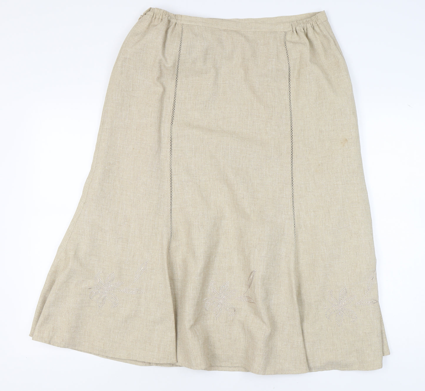 Eastex Women's Beige Midi Skirt Size 18 Polyester