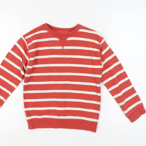FatFace Girls Red Striped Pullover Sweatshirt 7-8 Years