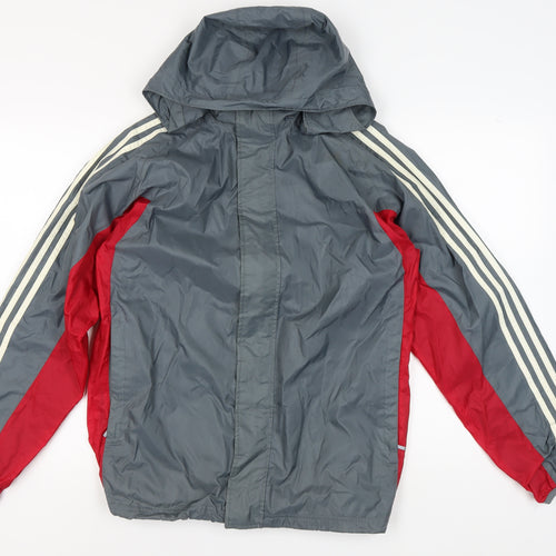 Adidas Men's XS Red Grey Windbreaker Jacket