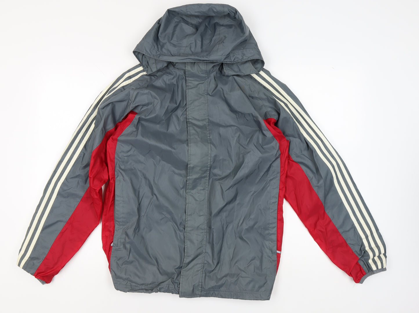 Adidas Men's XS Red Grey Windbreaker Jacket