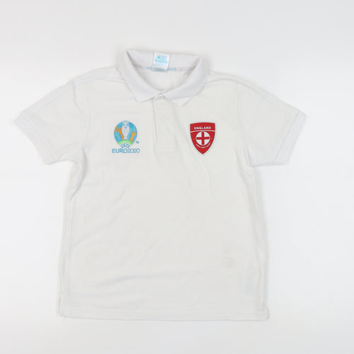 UEFA Euro 2020 Boys White Polo Shirt, Football, 11-12 Years