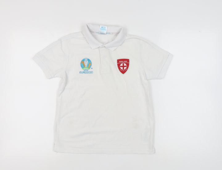 UEFA Euro 2020 Boys White Polo Shirt, Football, 11-12 Years