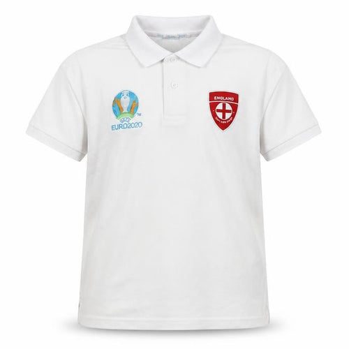 UEFA Euro 2020 Boys White Polo Shirt, Football, 11-12 Years