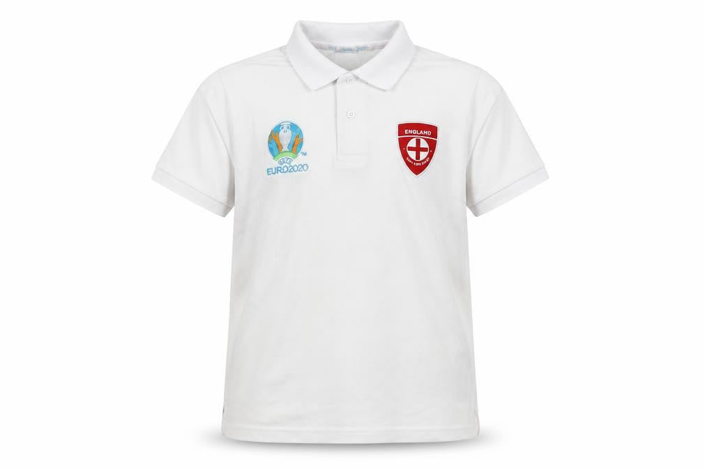 UEFA Euro 2020 Boys White Polo Shirt, Football, 11-12 Years