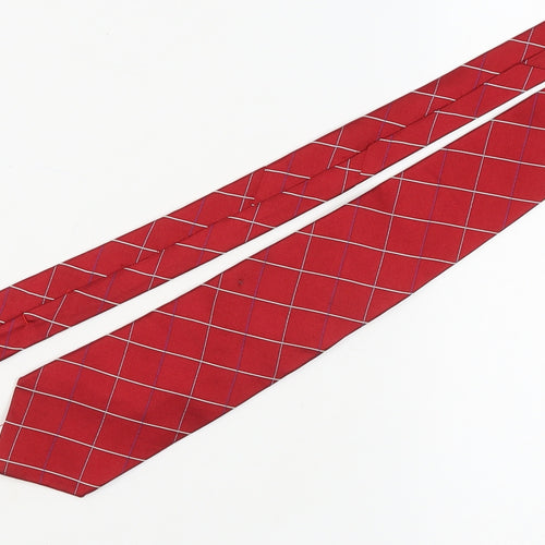 Austin Reed Men's Red Checked Silk Tie