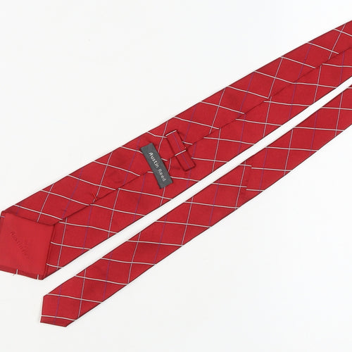 Austin Reed Men's Red Checked Silk Tie