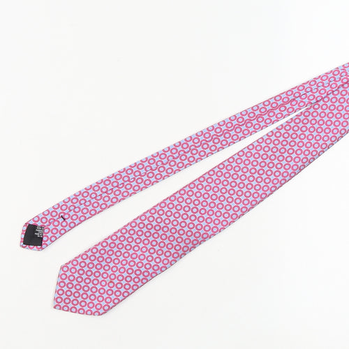 Jaeger Men's Pink Geometric Silk Tie