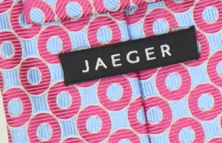 Jaeger Men's Pink Geometric Silk Tie
