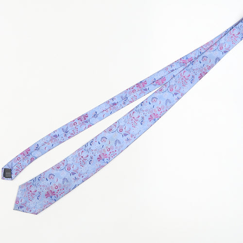 Marks and Spencer Men's Blue Floral Silk Tie