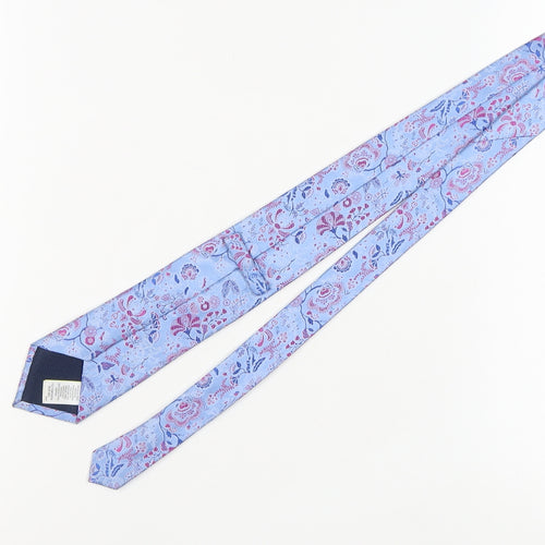 Marks and Spencer Men's Blue Floral Silk Tie